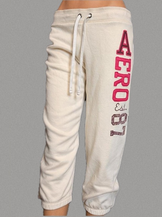 Aeropostale Pants - ❌SOLD❌ Aeropostale Y2K White/Pink Sweatpant Capri Pants